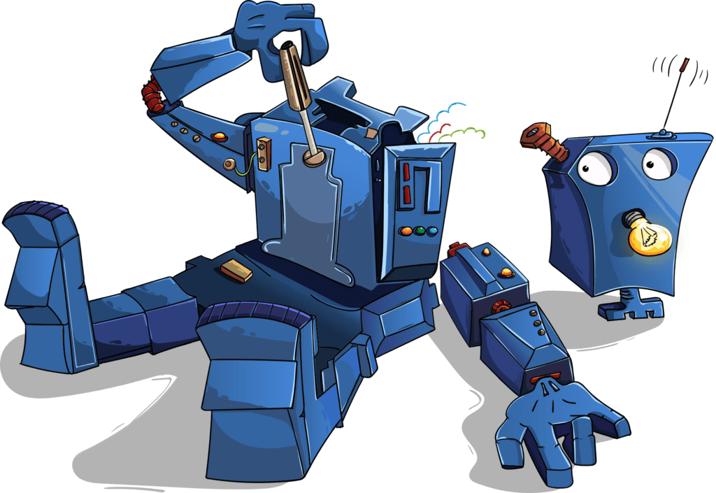 robot, disassembled, blue