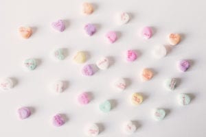 Set of colorful sweet candies on white background