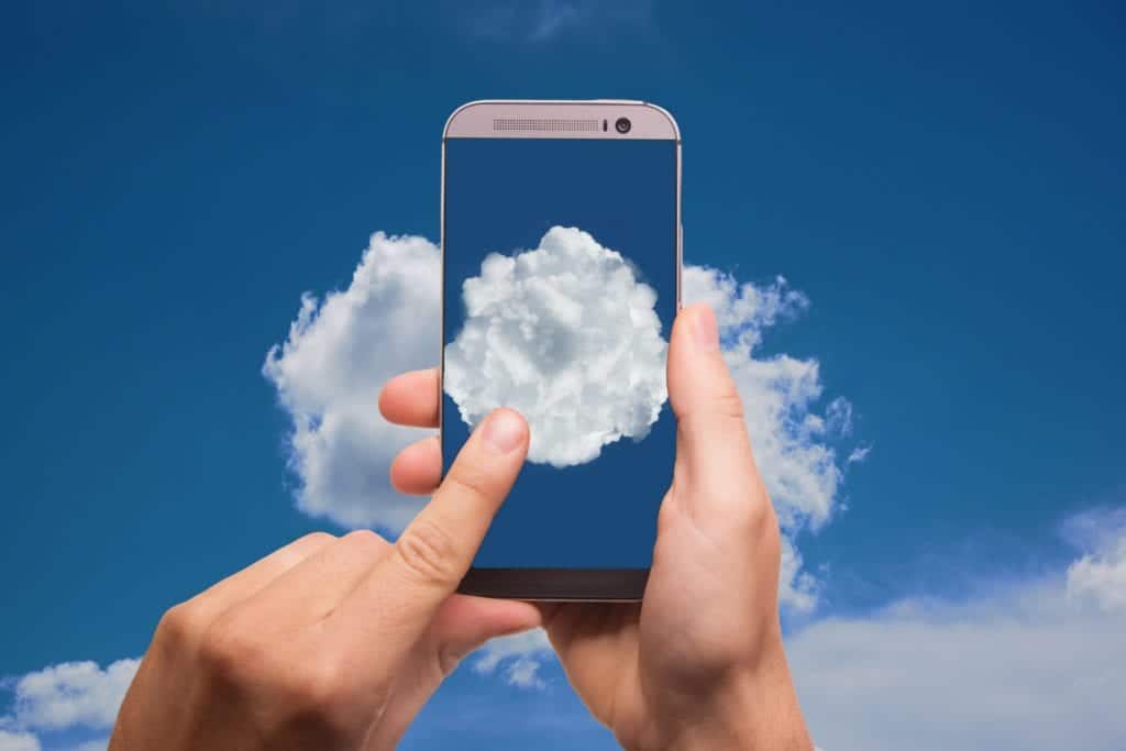 cloud, finger, smartphone