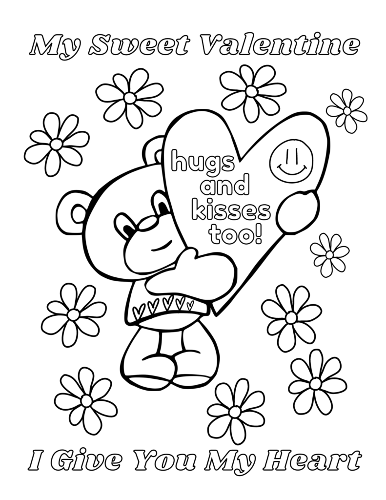 You Make My Heart Happy Valentine's Day Printable Coloring Page